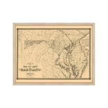 Cargar imagen en el visor de la galería, Digitally Restored and Enhanced 1841 Maryland Map Poster - Framed Vintage Maryland State Map - Historic Maryland Wall Art - Old Map of Maryland Poster - Restored Map of Maryland State