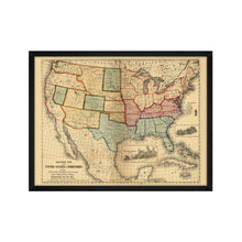 Cargar imagen en el visor de la galería, Digitally Restored and Enhanced 1861 Military Map of The United States - Framed Vintage United States Map - Restored USA Map Poster - Old Military Map of United States & Territories