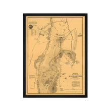 Load image into Gallery viewer, Digitally Restored and Enhanced 1863 Gettysburg Map - Framed Vintage Pennsylvania Map Print - Old Pennsylvania Wall Art - Restored Gettysburg Battlefield Map of Pennsylvania Poster