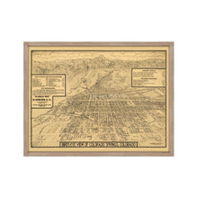 Load image into Gallery viewer, Digitally Restored and Enhanced 1909 Map of Colorado Springs - Framed Vintage Colorado Map Poster - Old Colorado Wall Art - Historic Bird's Eye View Map of Colorado Springs CO