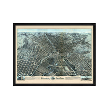 Load image into Gallery viewer, Digitally Restored and Enhanced 1874 Map of Syracuse New York - Framed Vintage Syracuse NY Map - Old Syracuse Wall Art - Bird's Eye View of Syracuse New York Map History