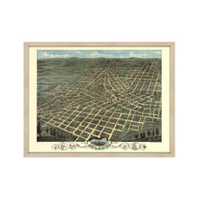 Cargar imagen en el visor de la galería, Digitally Restored and Enhanced 1871 Map of Atlanta Georgia - Framed Vintage Atlanta Poster - Atlanta Georgia Map History - Old Atlanta Wall Art - Bird's Eye View Map of Atlanta GA