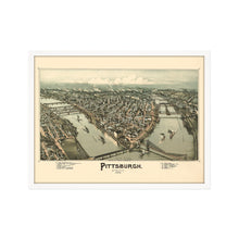 Load image into Gallery viewer, Digitally Restored and Enhanced 1902 Map of Pittsburgh Poster - Framed Vintage Pennsylvania Map - Old Pittsburgh Wall Art - Restored Bird's Eye View Map of Pittsburgh Pennsylvania
