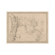 Cargar imagen en el visor de la galería, Mapa del estado de Oregón y Washington de 1859 - Mapa de Oregón vintage enmarcado - Mapa restaurado del arte de la pared del estado de Oregón y el territorio de Washington Póster