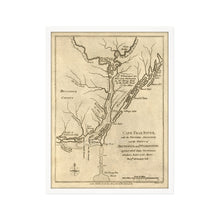 Load image into Gallery viewer, Digitally Restored and Enhanced 1781 Cape Fear River Map - Framed Vintage Map of North Carolina Poster - Old North Carolina Wall Art - Restored Cape Fear River NC Map Poster