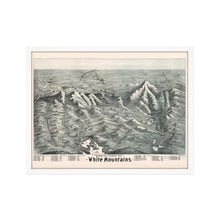 Load image into Gallery viewer, Digitally Restored and Enhanced 1890 White Mountains Map - Framed Vintage Map of the White Mountains - Bird's Eye View Map of White Mountains New Hampshire Shows Index to Summits
