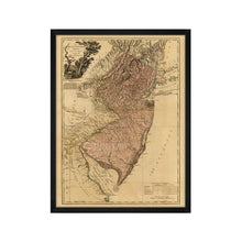 Cargar imagen en el visor de la galería, Digitally Restored and Enhanced 1777 New Jersey Map - Framed Vintage Map of New Jersey - Historic NJ Map - Old Province of New Jersey Wall Map Divided Into East & West Wall Art Poster