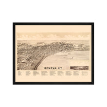 Cargar imagen en el visor de la galería, Digitally Restored and Enhanced 1893 Map of Geneva New York - Framed Vintage New York Map Poster - Old City of Geneva Map History