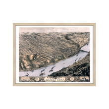 Load image into Gallery viewer, Digitally Restored and Enhanced 1869 Kansas City Map - Framed Vintage Kansas City Wall Art - History Map of Kansas City Missouri