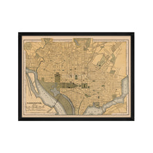Cargar imagen en el visor de la galería, Digitally Restored and Enhanced 1897 Map of Washington DC - Framed Vintage Washington DC Map - Historic Washington DC Map Print - Restored Wall Map of Washington DC Wall Art Poster