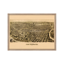 Cargar imagen en el visor de la galería, Digitally Restored and Enhanced 1891 Fort Worth Texas Map - Framed Vintage Fort Worth Map - Old Fort Worth Wall Art - Fort Worth TX Map History - Perspective Map of Fort Worth Poster