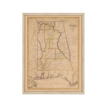 Load image into Gallery viewer, Digitally Restored and Enhanced 1819 Alabama Map - Framed Vintage Alabama Map - History Map of Alabama Poster - Old Alabama Wall Art