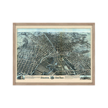 Load image into Gallery viewer, Digitally Restored and Enhanced 1874 Map of Syracuse New York - Framed Vintage Syracuse NY Map - Old Syracuse Wall Art - Bird's Eye View of Syracuse New York Map History