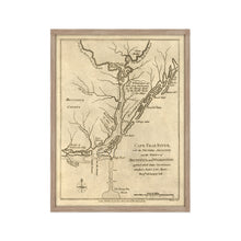 Load image into Gallery viewer, Digitally Restored and Enhanced 1781 Cape Fear River Map - Framed Vintage Map of North Carolina Poster - Old North Carolina Wall Art - Restored Cape Fear River NC Map Poster