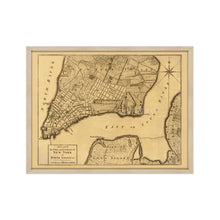 Load image into Gallery viewer, Digitally Restored and Enhanced 1776 New York City Map Print - Framed Vintage New York Map - Old Wall Map of New York City - Plan of the City and Environs of New York Wall Art Poster