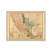 Cargar imagen en el visor de la galería, Digitally Restored and Enhanced 1846 Mexico Map Poster - Framed Vintage Mexico Wall Art - History Map of Mexico States - Old Map of Mexico Poster - Map of the United States of Mexico