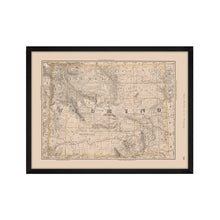 Load image into Gallery viewer, Digitally Restored and Enhanced 1891 Wyoming Map Poster - Framed Vintage Wyoming Map - Restored Wyoming State Map Print - History Map of Wyoming Poster - Old Wyoming Wall Art