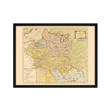 Load image into Gallery viewer, Digitally Restored and Enhanced 1770 Poland Map Poster - Framed Vintage Poland Wall Art - Old Map of Lithuania - History Map of the Kingdom of Poland and the Grand Dutchy of Lithuania