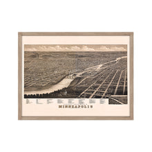 Cargar imagen en el visor de la galería, Digitally Restored and Enhanced 1879 Minneapolis Map Poster - Framed Vintage Minneapolis Minnesota Map Print - Old City of Minneapolis Wall Art - History Map of Minneapolis MN