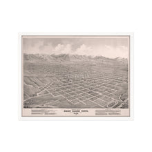 Load image into Gallery viewer, Digitally Restored and Enhanced 1875 Utah Map Poster - Framed Vintage Salt Lake City Map - Old Utah Wall Map - Restored Utah Wall Art - Bird's Eye View of Salt Lake City Utah Poster