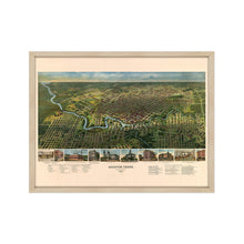 Load image into Gallery viewer, Digitally Restored and Enhanced 1891 Houston Map - Framed Vintage Houston Poster - Old Houston Wall Art - History Map of Houston TX -Historic Bird's Eye View of Houston Texas Map