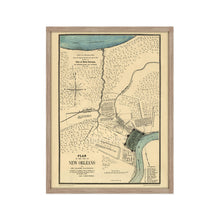 Load image into Gallery viewer, Digitally Restored and Enhanced 1875 Map of New Orleans Poster - Framed Vintage Map of New Orleans - Old New Orleans Wall Art -  Restored Plan of The City of New Orleans Map