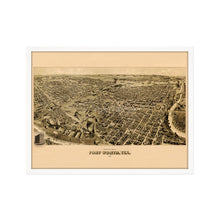 Cargar imagen en el visor de la galería, Digitally Restored and Enhanced 1891 Fort Worth Texas Map - Framed Vintage Fort Worth Map - Old Fort Worth Wall Art - Fort Worth TX Map History - Perspective Map of Fort Worth Poster