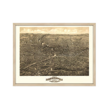 Cargar imagen en el visor de la galería, Digitally Restored and Enhanced 1880 Rochester Map - Framed Vintage New York Poster - History Map of Rochester NY Wall Art - Old New York Map - Bird's Eye View of Rochester NY Map