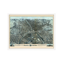 Load image into Gallery viewer, Digitally Restored and Enhanced 1874 Map of Syracuse New York - Framed Vintage Syracuse NY Map - Old Syracuse Wall Art - Bird's Eye View of Syracuse New York Map History