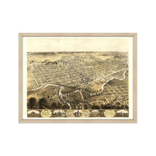Cargar imagen en el visor de la galería, Digitally Restored and Enhanced 1868 Fort Wayne Indiana Map - Framed Vintage Fort Wayne Indiana Map - Old Fort Wayne Print - Bird's Eye View of Fort Wayne Indiana Wall Art Poster