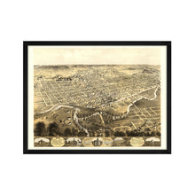 Cargar imagen en el visor de la galería, Digitally Restored and Enhanced 1868 Fort Wayne Indiana Map - Framed Vintage Fort Wayne Indiana Map - Old Fort Wayne Print - Bird's Eye View of Fort Wayne Indiana Wall Art Poster