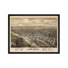 Cargar imagen en el visor de la galería, Digitally Restored and Enhanced 1876 Salem Oregon Map - Framed Vintage Oregon Poster Wall Art - Old State of Oregon Map - Bird's Eye View of Salem Oregon From The West Looking East