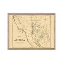 Load image into Gallery viewer, Digitally Restored and Enhanced 1865 Arizona Map Poster - Framed Vintage Arizona Map - History Map of Arizona - Old Arizona Wall Art