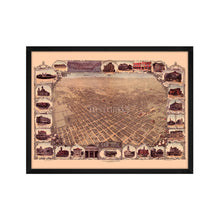 Load image into Gallery viewer, Digitally Restored and Enhanced 1901 San Jose California Map - Framed Vintage San Jose Wall Art - Old San Jose Poster - History Map of San Jose CA - Bird's Eye View of San Jose CA Map