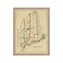 Load image into Gallery viewer, Digitally Restored and Enhanced 1820 Map of Maine Poster - Framed Vintage Maine Map Print - Old Maine Wall Art - Restored State of Maine Map Poster - Historic ME Map Art