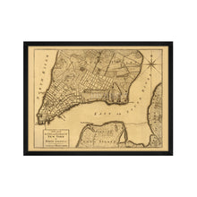 Load image into Gallery viewer, Digitally Restored and Enhanced 1776 New York City Map Print - Framed Vintage New York Map - Old Wall Map of New York City - Plan of the City and Environs of New York Wall Art Poster