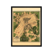 Cargar imagen en el visor de la galería, Digitally Restored and Enhanced 1863 Gettysburg Map Poster - Framed Vintage Gettysburg Battlefield Map Wall Art - History Map of The Battle of Gettysburg Pennsylvania