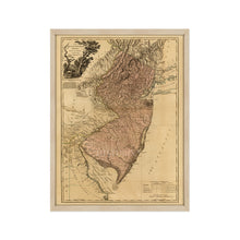 Cargar imagen en el visor de la galería, Digitally Restored and Enhanced 1777 New Jersey Map - Framed Vintage Map of New Jersey - Historic NJ Map - Old Province of New Jersey Wall Map Divided Into East & West Wall Art Poster