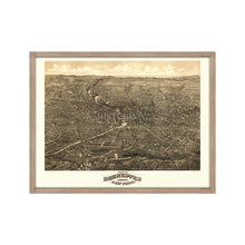 Cargar imagen en el visor de la galería, Digitally Restored and Enhanced 1880 Rochester Map - Framed Vintage New York Poster - History Map of Rochester NY Wall Art - Old New York Map - Bird's Eye View of Rochester NY Map