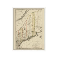 Load image into Gallery viewer, Digitally Restored and Enhanced 1798 Map of Maine Poster - Framed Vintage Maine Map Poster - Old Maine Wall Art - Restored State of Maine Map Showing Counties & Civil Subdivisions