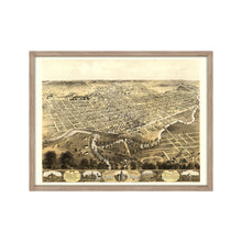 Cargar imagen en el visor de la galería, Digitally Restored and Enhanced 1868 Fort Wayne Indiana Map - Framed Vintage Fort Wayne Indiana Map - Old Fort Wayne Print - Bird's Eye View of Fort Wayne Indiana Wall Art Poster