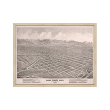 Load image into Gallery viewer, Digitally Restored and Enhanced 1875 Utah Map Poster - Framed Vintage Salt Lake City Map - Old Utah Wall Map - Restored Utah Wall Art - Bird's Eye View of Salt Lake City Utah Poster