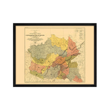 Cargar imagen en el visor de la galería, Digitally Restored and Enhanced 1884 Cherokee Nation History Map - Framed Vintage Map of Indian Tribes - Old Cherokee Nation Wall Art - Historic Oklahoma Map - American Indian Map
