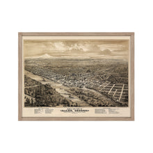 Cargar imagen en el visor de la galería, Digitally Restored and Enhanced 1876 Salem Oregon Map - Framed Vintage Oregon Poster Wall Art - Old State of Oregon Map - Bird's Eye View of Salem Oregon From The West Looking East