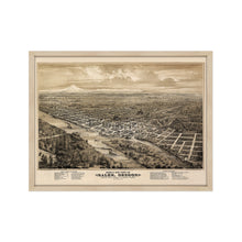 Cargar imagen en el visor de la galería, Digitally Restored and Enhanced 1876 Salem Oregon Map - Framed Vintage Oregon Poster Wall Art - Old State of Oregon Map - Bird's Eye View of Salem Oregon From The West Looking East