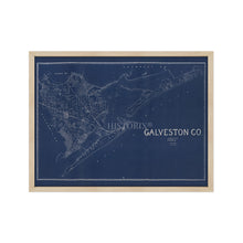 Load image into Gallery viewer, Digitally Restored and Enhanced 1935 Map of Galveston Texas - Framed Vintage Poster Map of Texas - Old Galveston County Texas Map - Restored Historic Galveston Wall Art Blueprint
