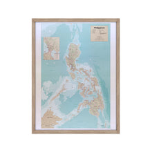 Load image into Gallery viewer, Digitally Restored and Enhanced 1990 Map of the Philippines Poster -Framed Vintage Map of Philippines Wall Art - Old Philippines Map Poster - Historic Philippines Wall Map Print