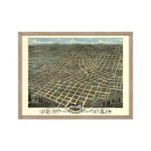 Cargar imagen en el visor de la galería, Digitally Restored and Enhanced 1871 Map of Atlanta Georgia - Framed Vintage Atlanta Poster - Atlanta Georgia Map History - Old Atlanta Wall Art - Bird's Eye View Map of Atlanta GA