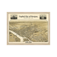 Cargar imagen en el visor de la galería, Digitally Restored and Enhanced 1905 Salem Oregon Map - Framed Vintage Salem City State of Oregon Map - History Map of Oregon Poster - Bird's Eye View of Salem Oregon Wall Art