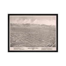 Load image into Gallery viewer, Digitally Restored and Enhanced 1875 Utah Map Poster - Framed Vintage Salt Lake City Map - Old Utah Wall Map - Restored Utah Wall Art - Bird's Eye View of Salt Lake City Utah Poster